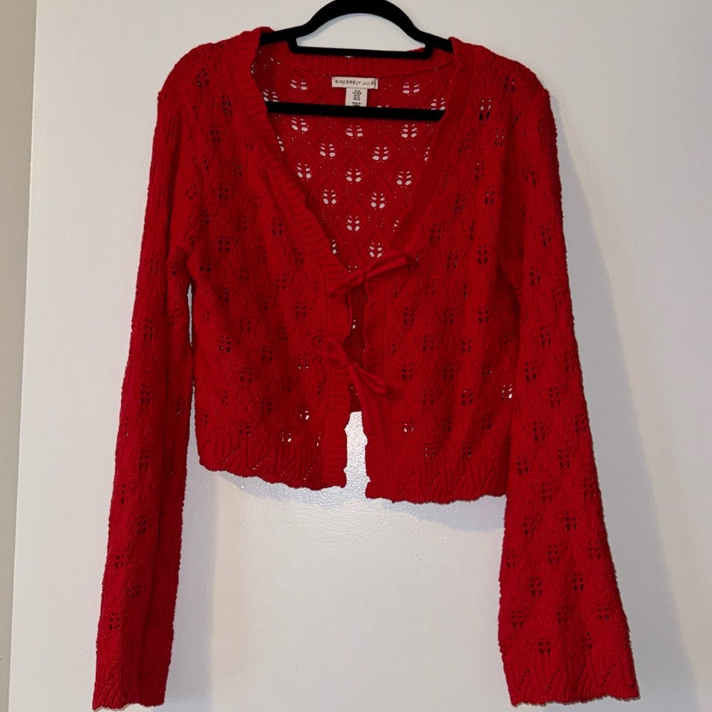 Red Bow Cardigan